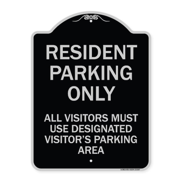 Parking Resident Parking Only All Visitors Must Use Designated Visitors Parking Area, BS-1824-23357